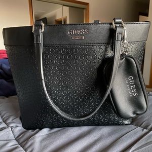 Guess, Bags, Grey And Navy Blue Guess Tote Bag